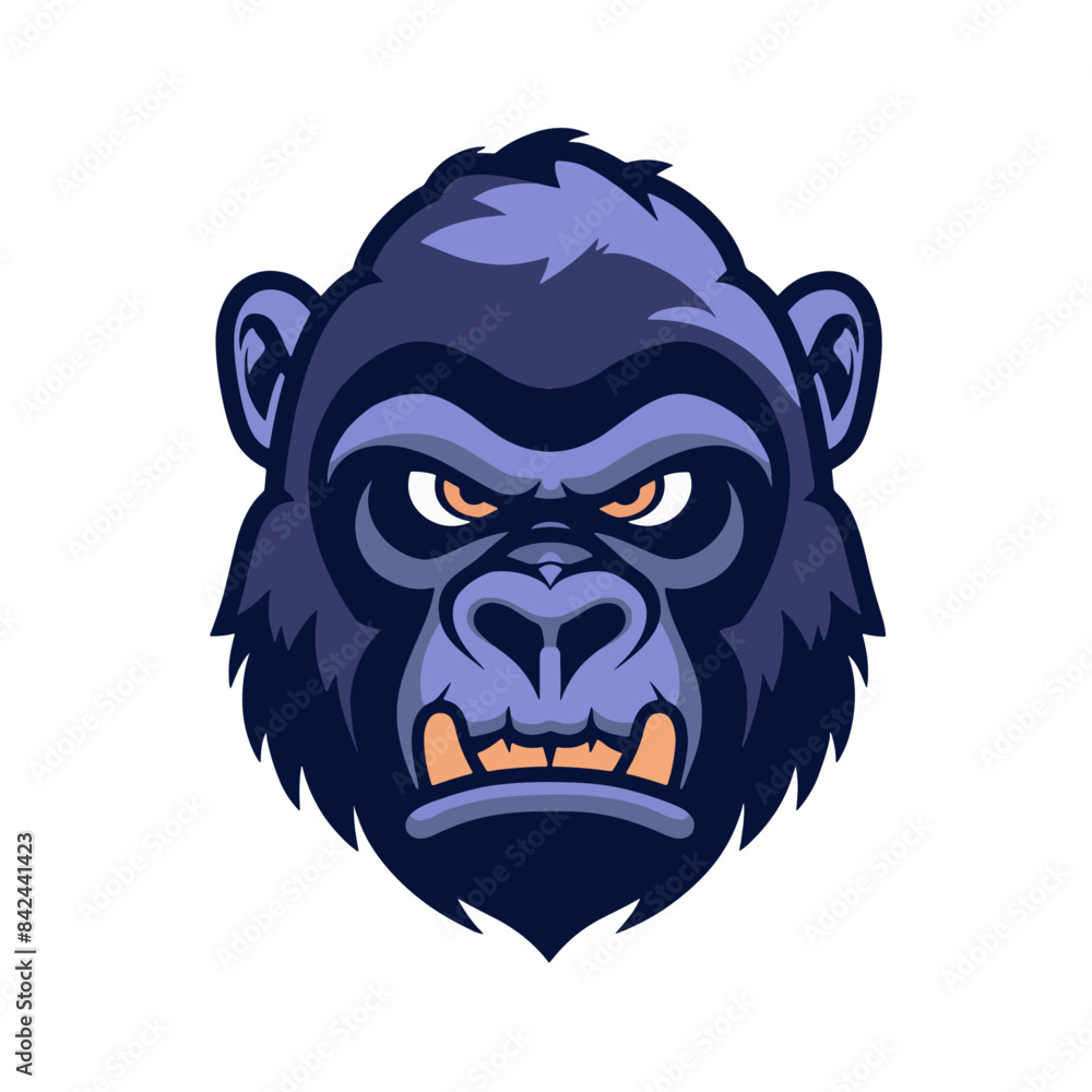 Gorilla Head Mascot for Esports Team Logo Flat Color Vector Gorilla Head Mascot for Esports Team Logo Flat Color Vector