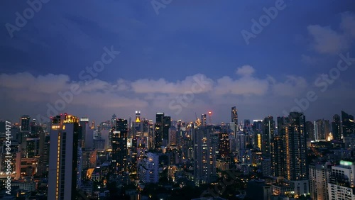 Wallpaper Mural large thunder storm in Bangkok Thailand at night.  Impressive thunderstorm with lightning. Torontodigital.ca