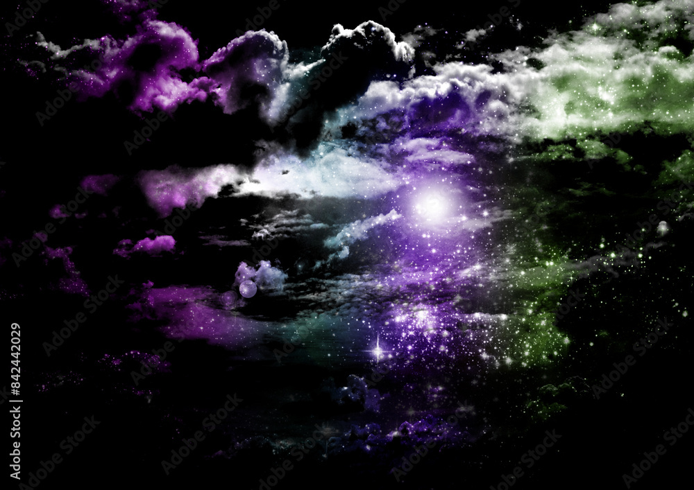 galaxy in a free space. 3D rendering