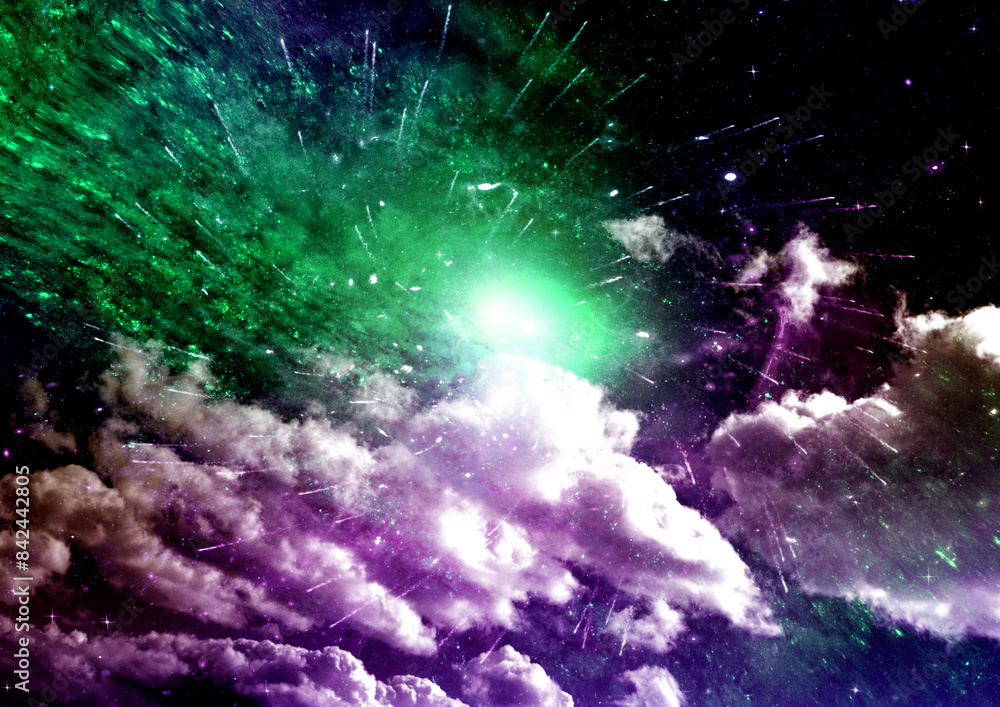 galaxy in a free space. 3D rendering