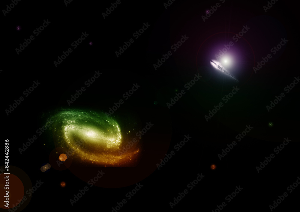 galaxy in a free space. 3D rendering