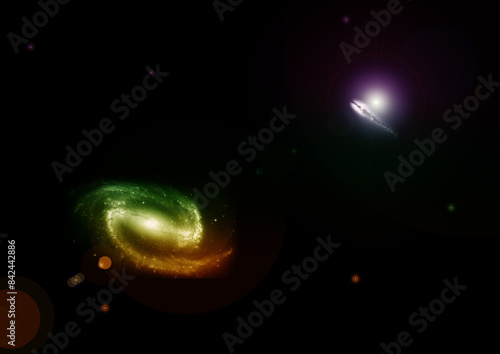 Obraz na płótnie galaxy in a free space. 3D rendering w salonie