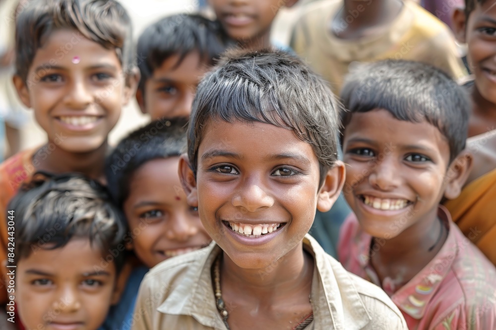 Smiling Indian kids on the street. Smiling Indian kids on the street.