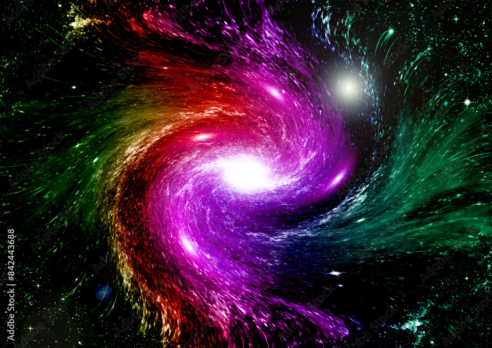 galaxy in a free space. 3D rendering