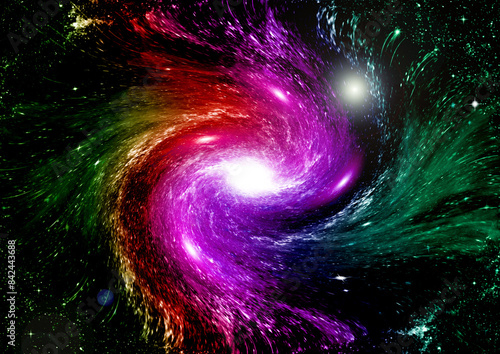 Obraz na płótnie galaxy in a free space. 3D rendering w salonie