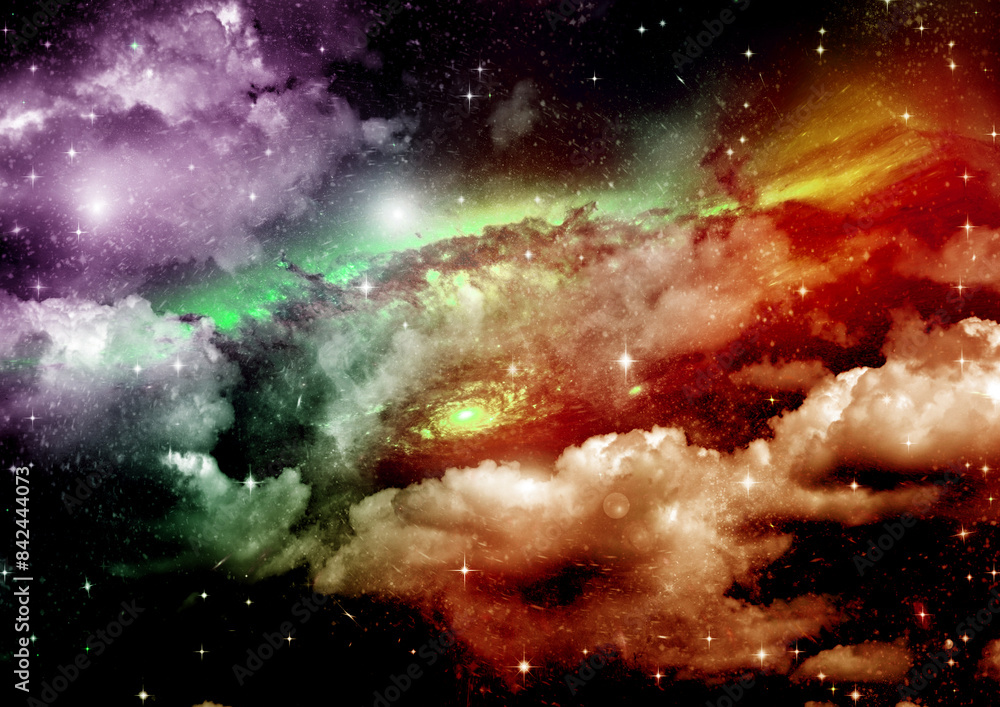 galaxy in a free space. 3D rendering