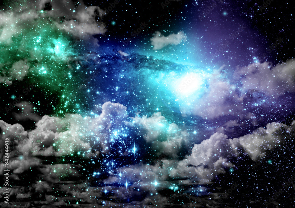 galaxy in a free space. 3D rendering
