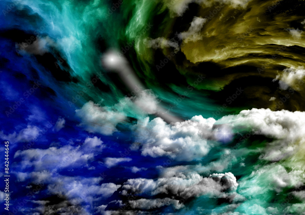 galaxy in a free space. 3D rendering
