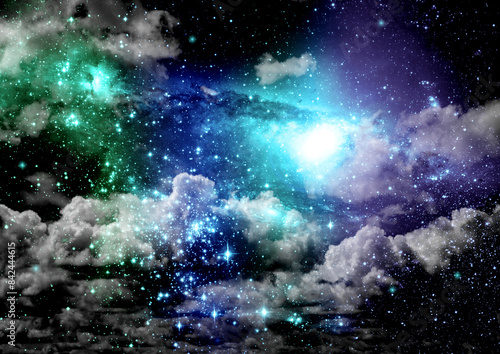 Obraz na płótnie galaxy in a free space. 3D rendering w salonie