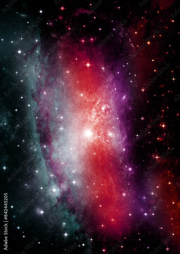 galaxy in a free space. 3D rendering
