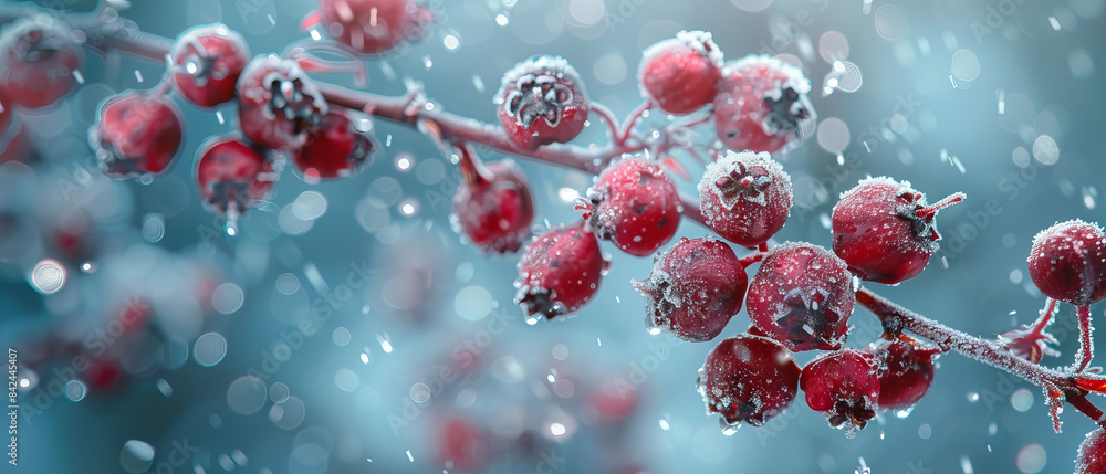 Winter berries covered in frost Winter berries covered in frost