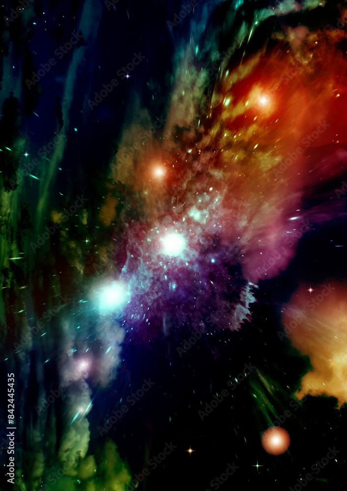 galaxy in a free space. 3D rendering
