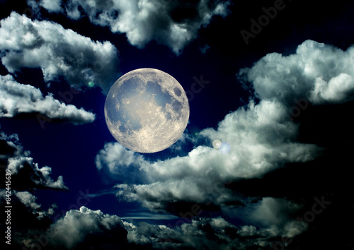 Obraz na płótnie The moon in the night sky w salonie