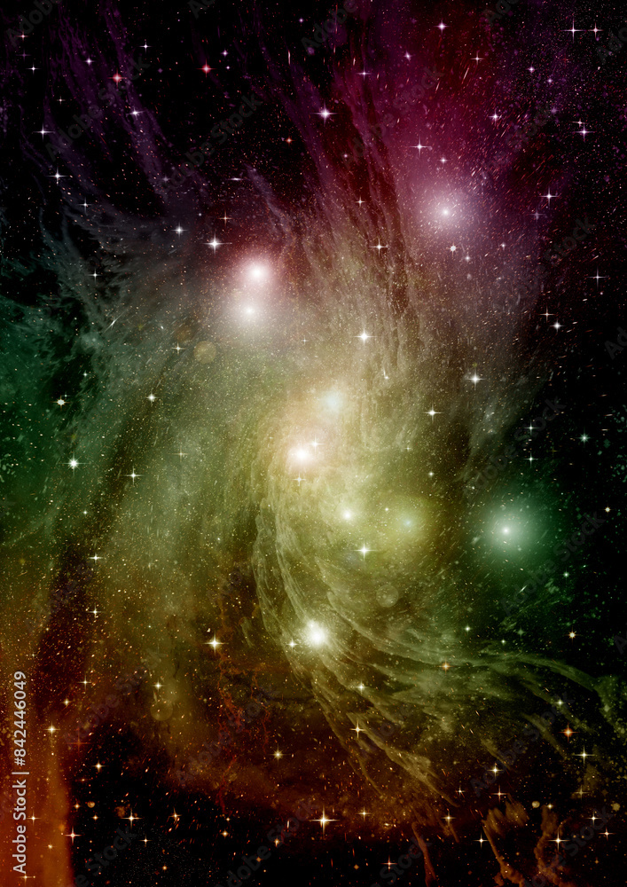 galaxy in a free space. 3D rendering