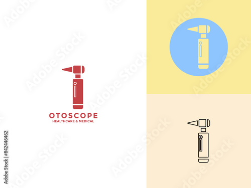 Otoscope Set Vector logo icon concept. Otoscope flat vector symbol, Illustration of Otoscope Tools