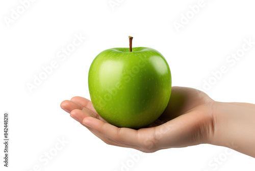 The Hand That Cradles the Crisp Apple on White or PNG Transparent Background.