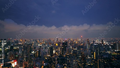 Wallpaper Mural large thunder storm in Bangkok Thailand at night.  Impressive thunderstorm with lightning. Torontodigital.ca