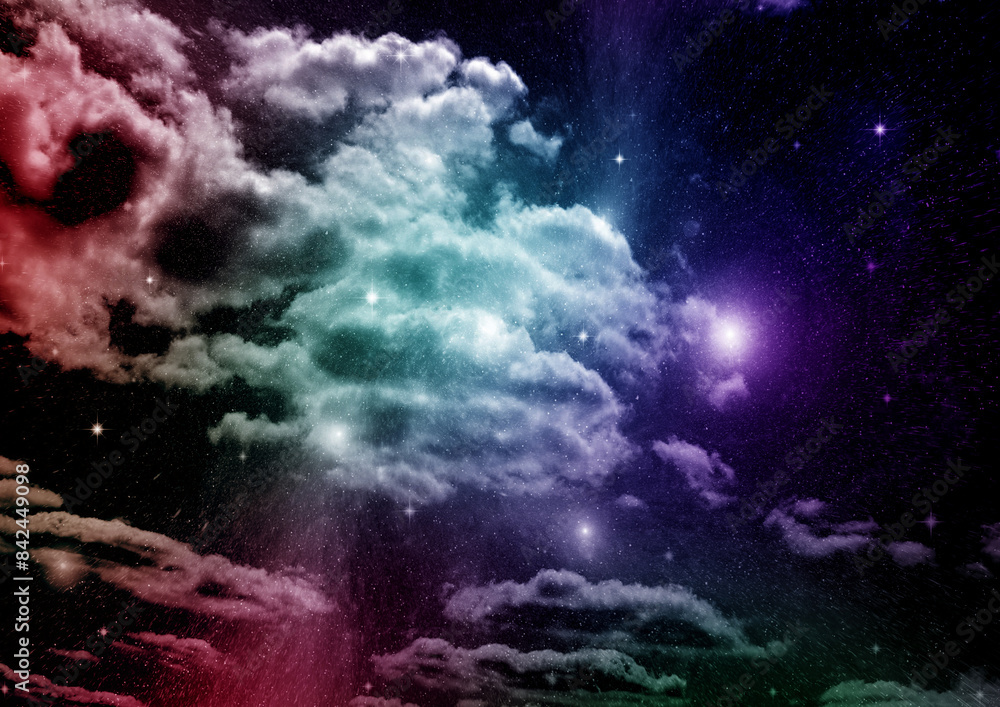 galaxy in a free space. 3D rendering