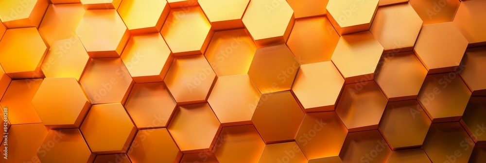 A bright orange honeycomb pattern with hexagonal shapes creating a stunning abstract 3D effect is presented here A bright orange honeycomb pattern with hexagonal shapes creating a stunning abstract 3D effect is presented here