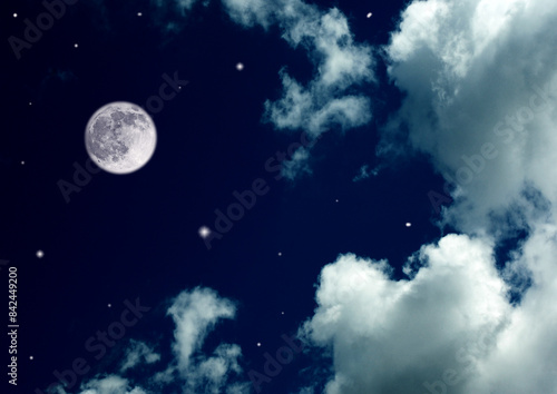 Obraz na płótnie The moon in the night sky w salonie