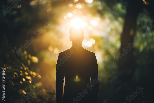 person standing in front of the sunset environment people nature