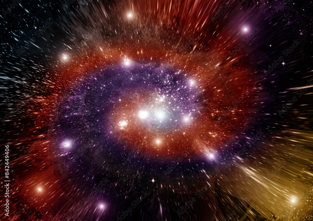 galaxy in a free space. 3D rendering