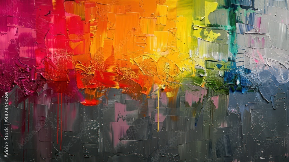 abstract expressionist art style of lgbtq+ flag on grey background abstract expressionist art style of lgbtq+ flag on grey background