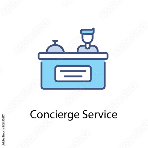 Concierge Service icons vector set stock illustration.