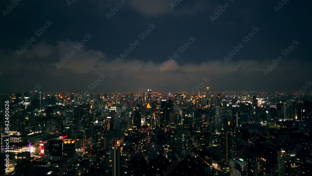 Lightning over the city. Flash of Thunderous Lightning in the Dark Sky. Lightning over the city. Flash of Thunderous Lightning in the Dark Sky.