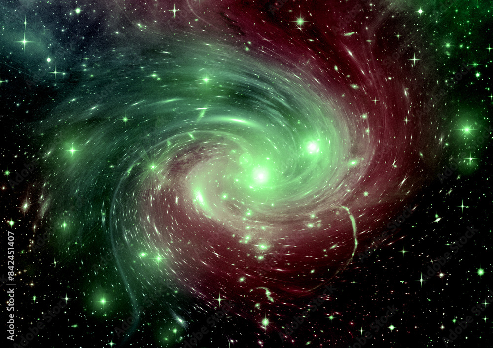 galaxy in a free space. 3D rendering