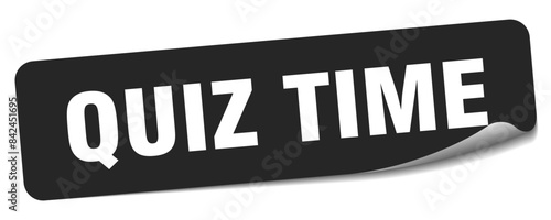 quiz time sticker. quiz time label
