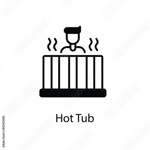 Hot Tub icons vector set stock illustration.