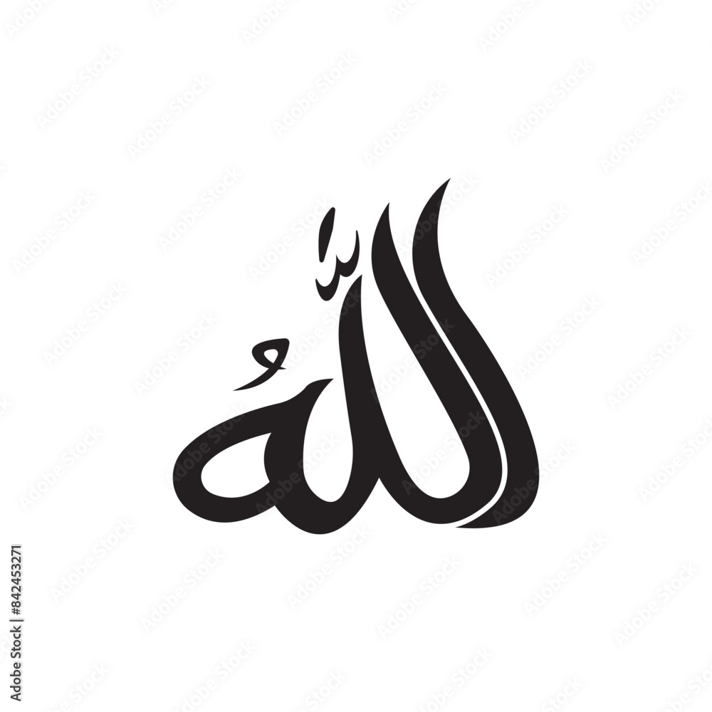 Calligraphy symbols of Allah and Muhammad design vector illustration Calligraphy symbols of Allah and Muhammad design vector illustration