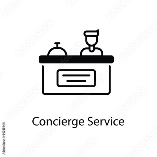 Concierge Service icons vector set stock illustration.