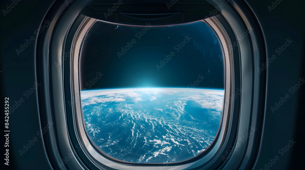 Aircraft Window View Earth Horizon Space Sunrise Atmosphere Travel Adventure Aircraft Window View Earth Horizon Space Sunrise Atmosphere Travel Adventure