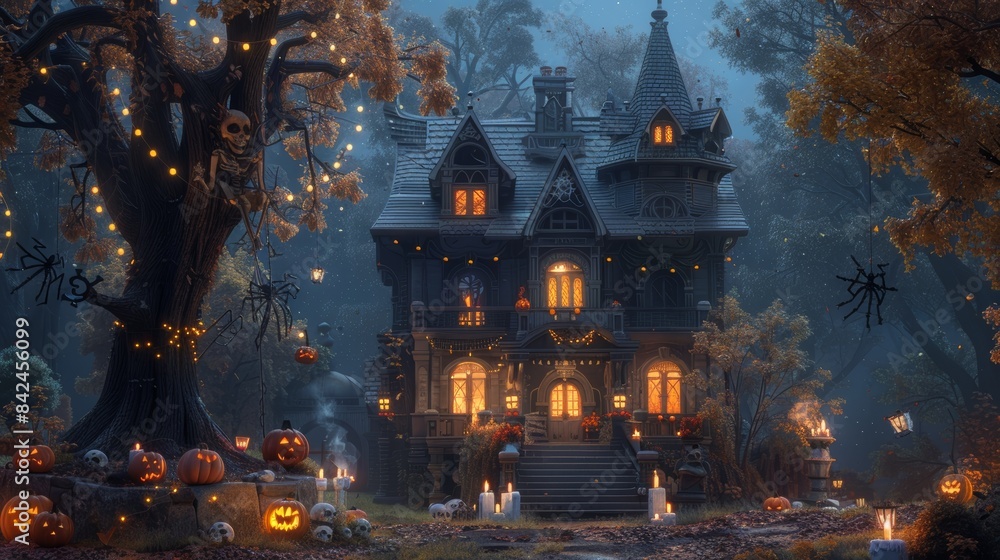 Haunted Mansion with Halloween Decorations Haunted Mansion with Halloween Decorations
