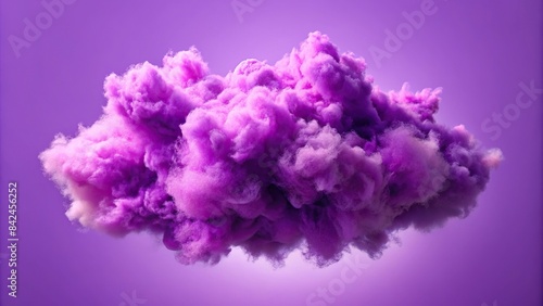 A fluffy, vibrant purple cloud, isolated against a background, purple cloud, background, isolated, fluffy, vibrant, digital art, graphic design, whimsical, fantasy, dreamlike, magical © wasana