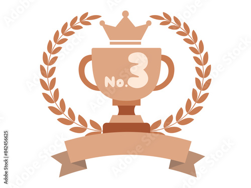 ランキング_優勝カップとリボンと月桂樹_No.3