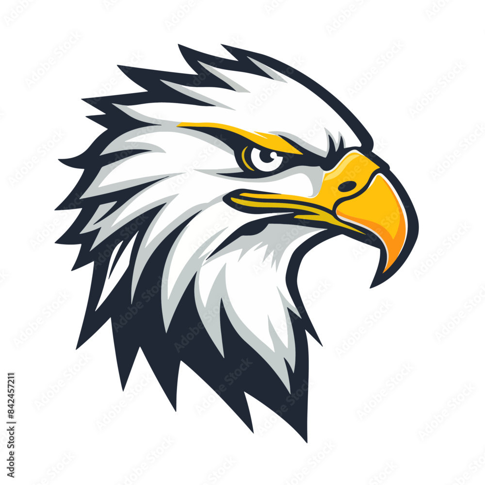 Fototapeta premium Hawk Head Mascot for Esports Team Logo Flat Color Vector