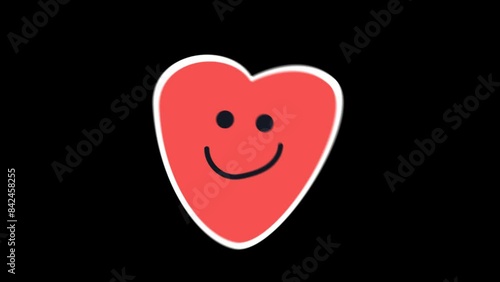 emoticon cute face vintage cartoon style animation on transparent background