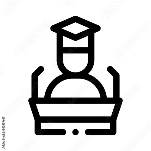 graduation line icon