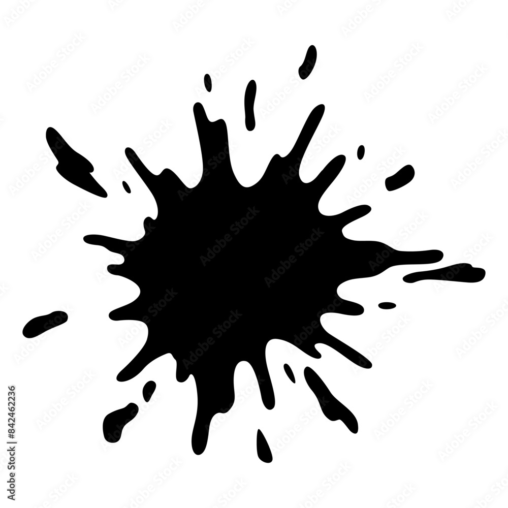 Paint blot. Creative isolated paint brush stroke or spot. Ink smudge abstract shape stain texture. Grunge design element Paint blot. Creative isolated paint brush stroke or spot. Ink smudge abstract shape stain texture. Grunge design element