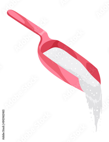 Sugar cartoon symbol. Sweet nutritious, tasty sugar. Refined sugar granulated or crystalline. Vector illustration