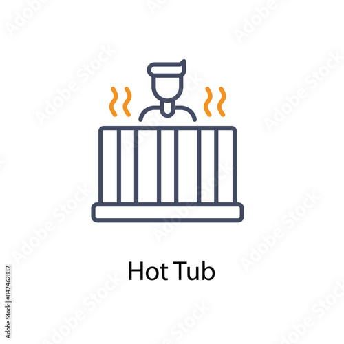 Hot Tub icons vector set stock illustration.