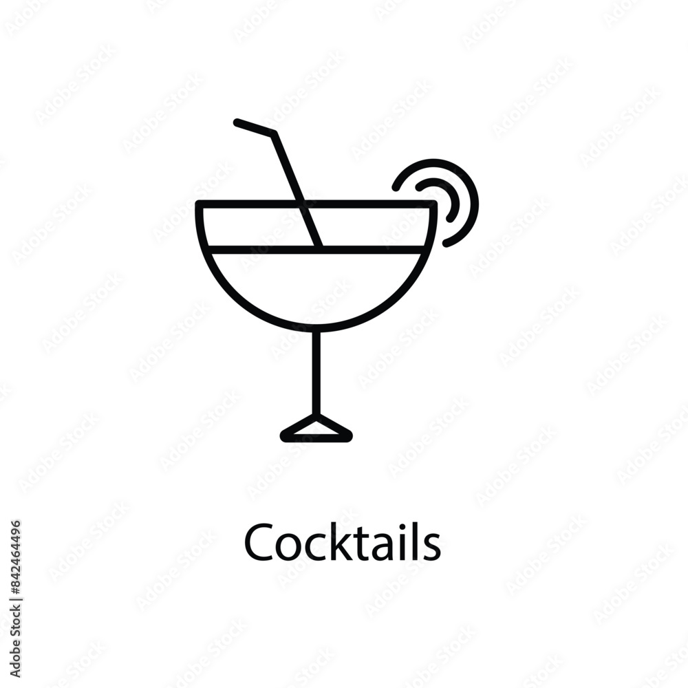 Cocktails icons vector set stock illustration. Cocktails icons vector set stock illustration.