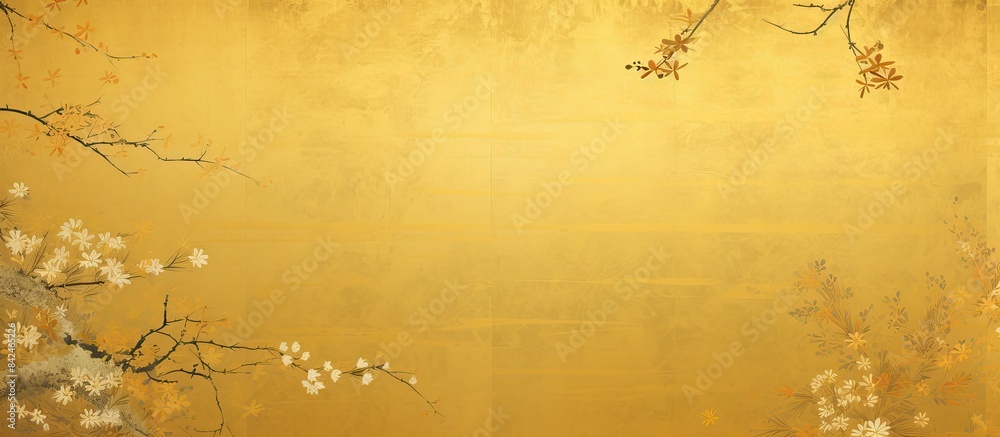 Luxurious Japanese paper with a golden sheen on a background showcasing ample copy space image. Luxurious Japanese paper with a golden sheen on a background showcasing ample copy space image.