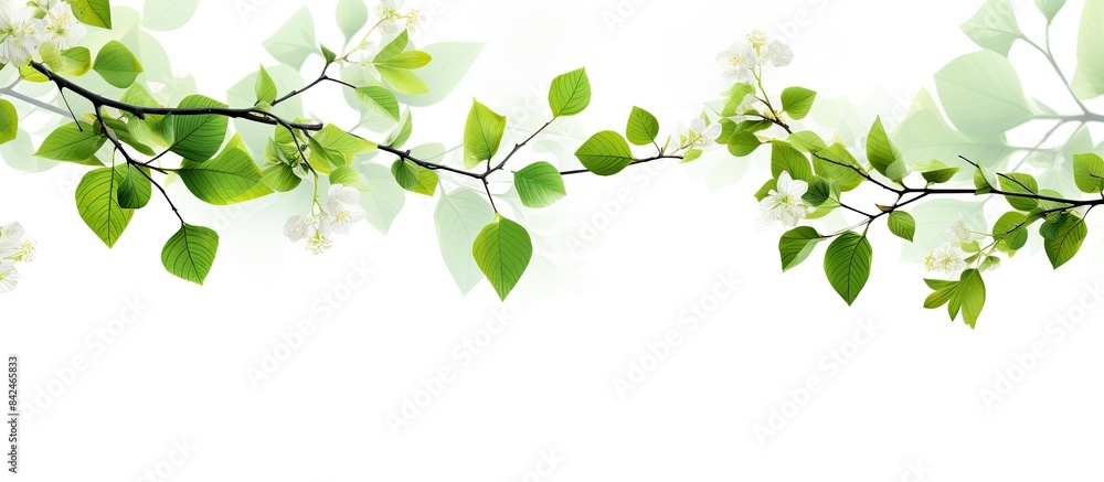 An isolated tree branch against a blank background, providing ample copy space image. An isolated tree branch against a blank background, providing ample copy space image.