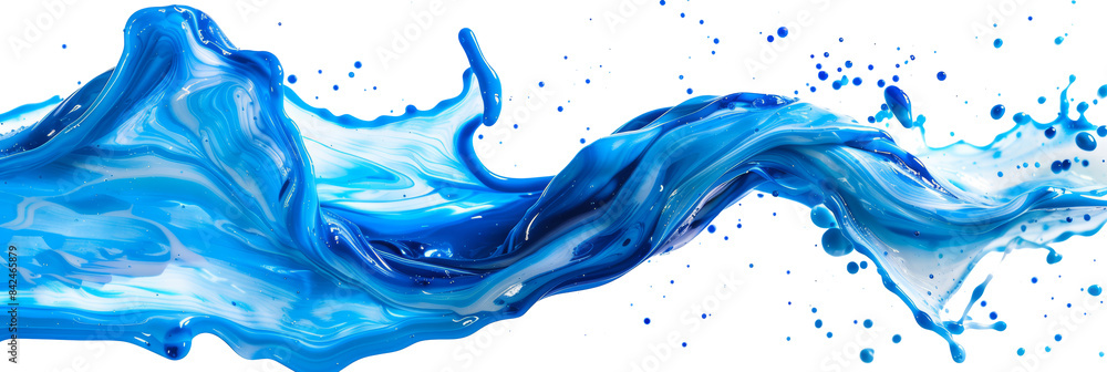 Dynamic splash of blue paint in motion for abstract art transparent background Dynamic splash of blue paint in motion for abstract art transparent background