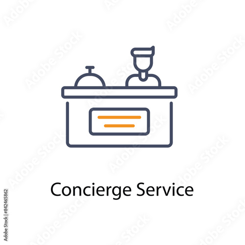 Concierge Service icons vector set stock illustration.