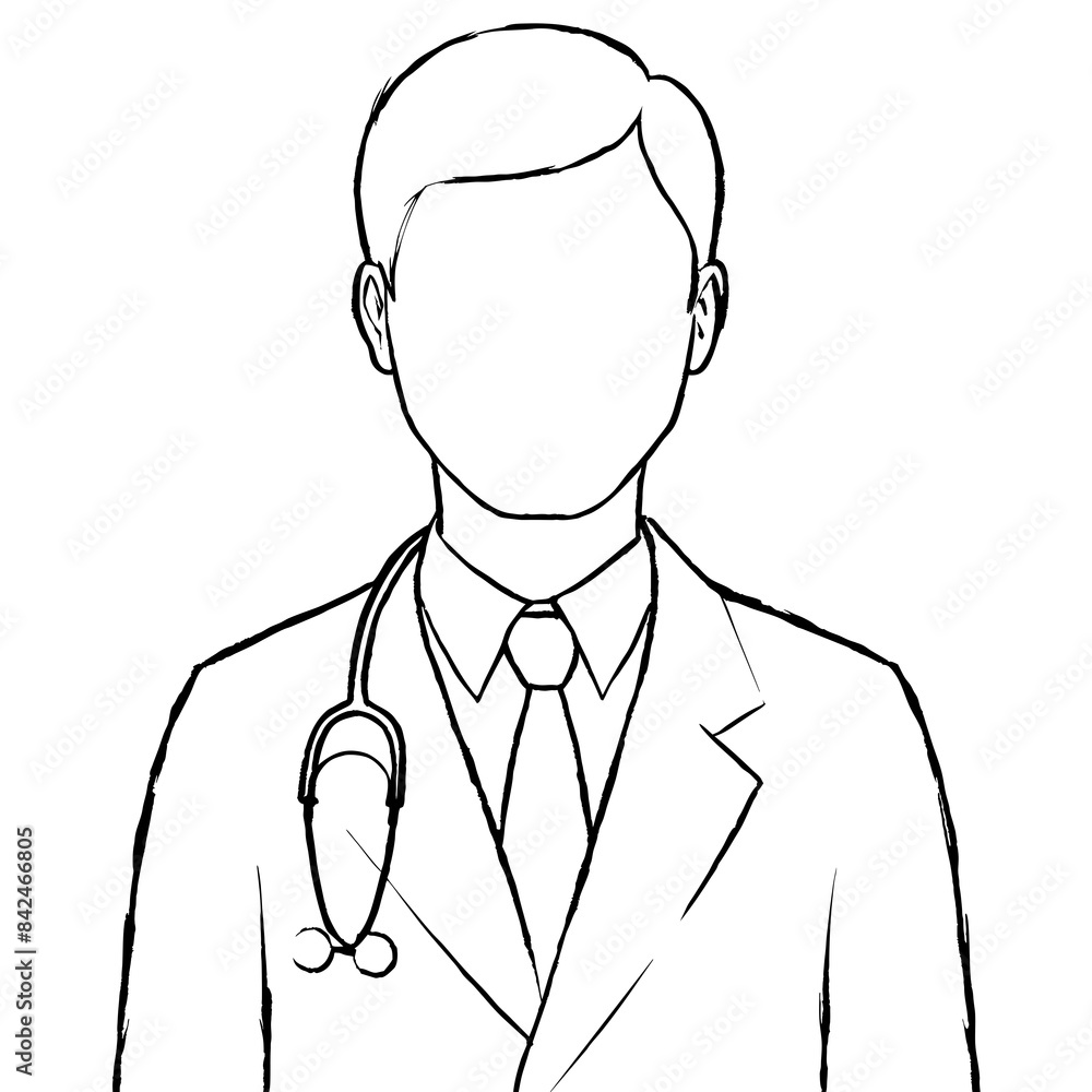 Doctor man vector illustration. Doctor in white coat. Stethoscope. Doctor man vector illustration. Doctor in white coat. Stethoscope.
